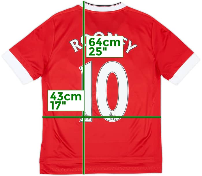 2015-16 Manchester United Home Shirt Rooney #10 - 8/10 - (L.Boys)