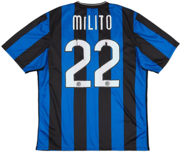 Camiseta básica de local del Inter Milan 2009-10 Milito #22 - 4/10 - (M)