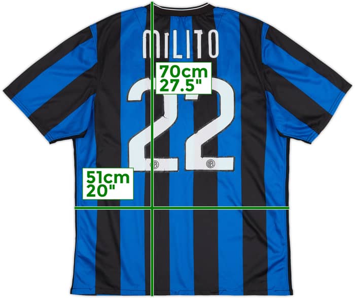 Camiseta básica de local del Inter Milan 2009-10 Milito #22 - 4/10 - (M)
