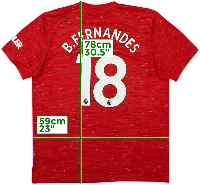 2020-21 Manchester United Home Shirt B.Fernandes #18 - 7/10 - (XL)