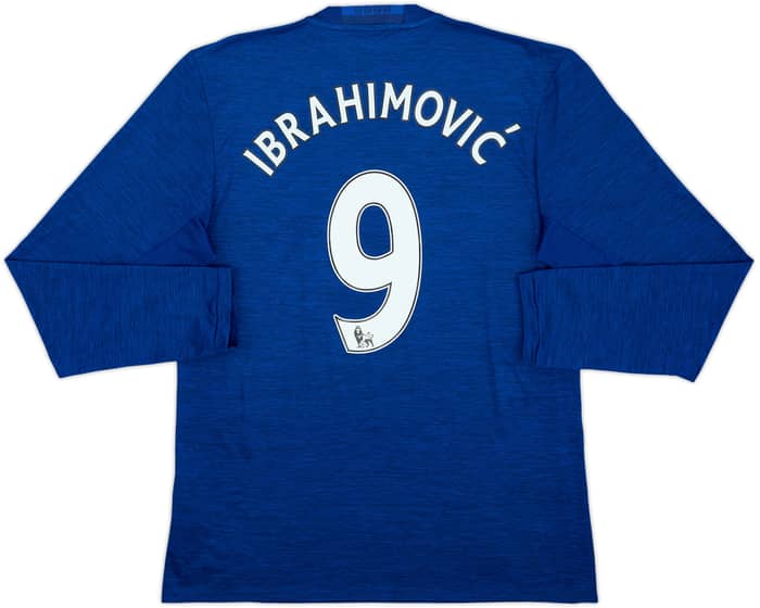 Camiseta de visitante de manga larga del Manchester United 2016-17 Ibrahimovic #9 - 9/10 - (M)