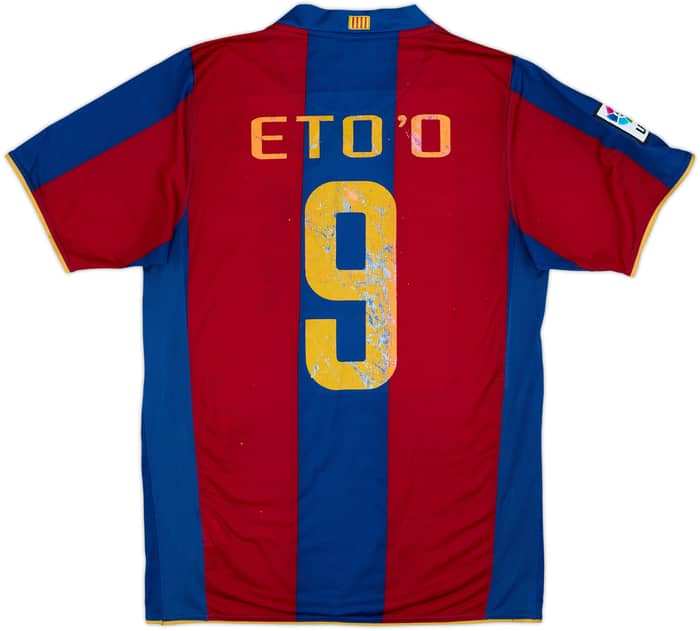 2007-08 Barcelona Home Shirt Eto'o #9 - 5/10 - (S)