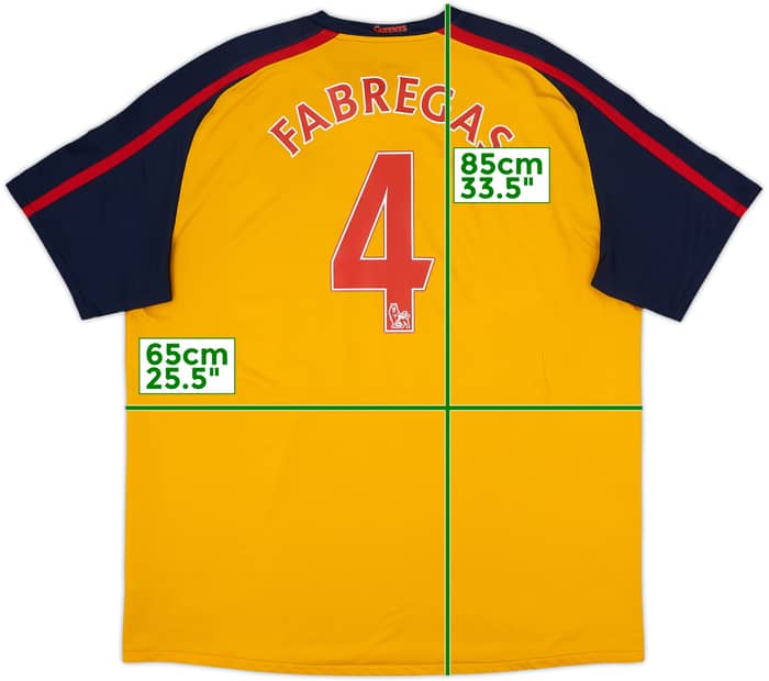 2008-09 Arsenal Camiseta de visitante Fabregas #4 - 6/10 - (XXL)