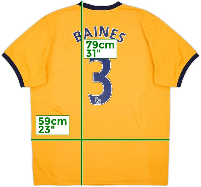 2011-12 Everton Away Shirt Baines #3 - 9/10 - (L)