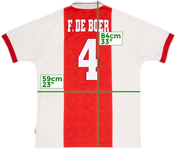 1998-99 Ajax Home Shirt F.De Boer #4 - 8/10 - (XL)