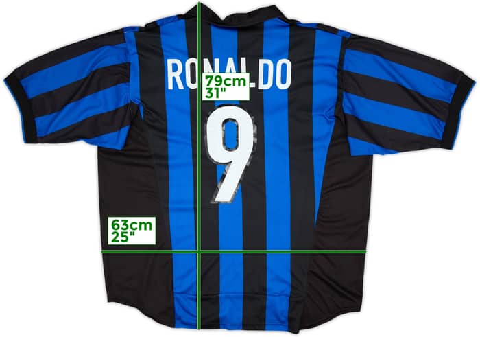 1998-99 Inter Milan Home Shirt Ronaldo #9 - 7/10 - (XXL)