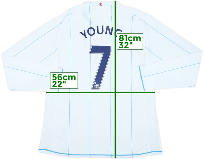 2007-08 Aston Villa Player Issue Away L/S Shirt Young #7 (XL)