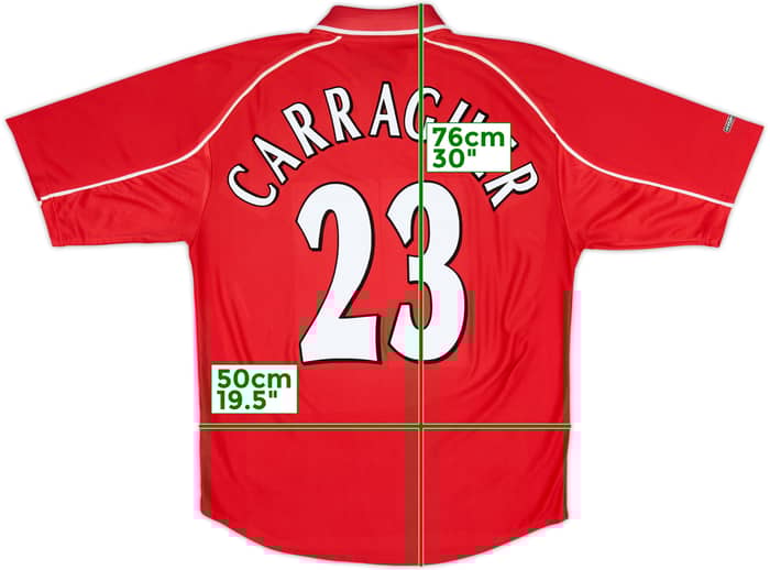 Camiseta de local del Liverpool 2000-02 de la Final de la Worthington Cup Carragher #23 - 6/10 - (M)