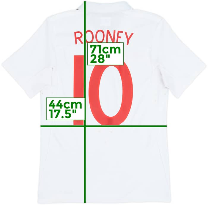 2009-10 England Home Shirt Rooney #10 - 7/10 - (XS)