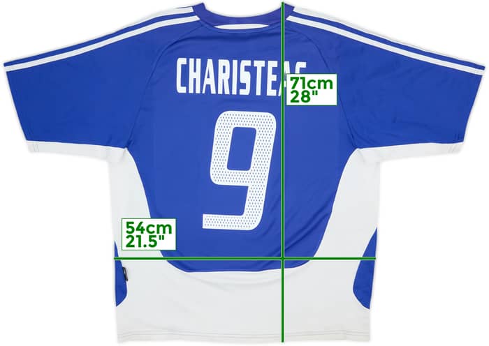 2004-06 Greece Home Shirt Charisteas #9 - 8/10 - (XL)