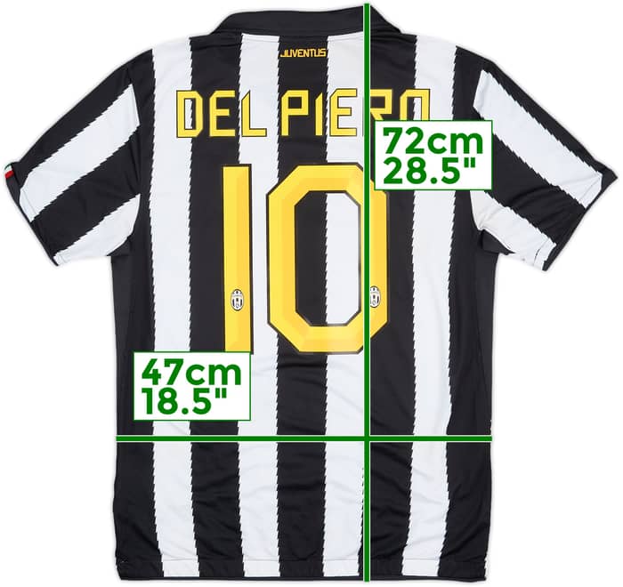 2010-11 Juventus Home Shirt Del Piero #10 - 7/10 - (M)