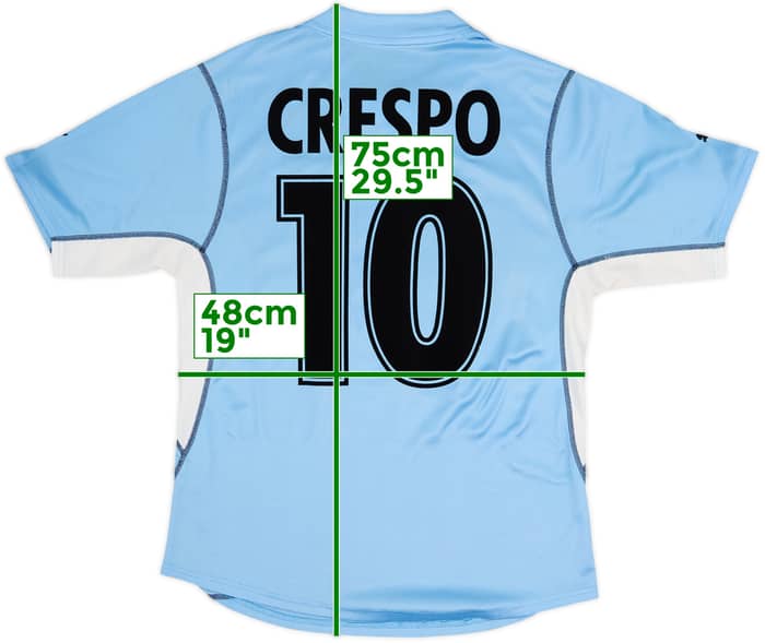 2001-02 Lazio Camiseta Local Crespo #10 - 6/10 - (M)
