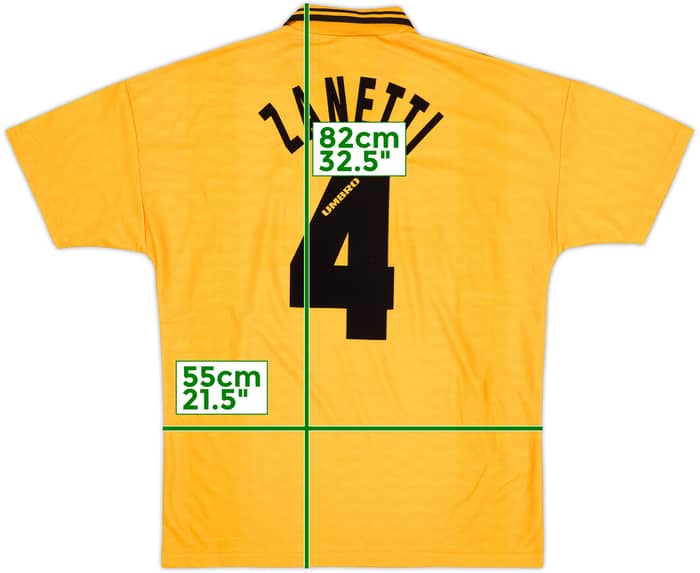 Camiseta de la tercera equipación del Inter Milan 1996-97 Zanetti #4 - 8/10 - (XL)