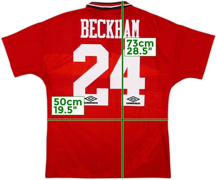 1994-96 Manchester United Local Camiseta Beckham #24 - 8/10 - (M)