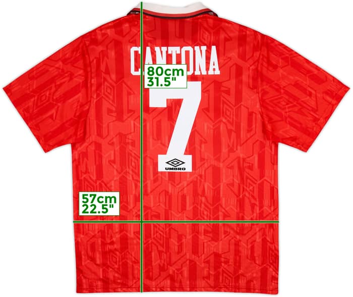 1992-94 Manchester United Home Shirt Cantona #7 - 8/10 - (XL)