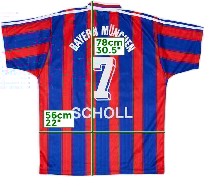1995-97 Bayern Munich Home Shirt Scholl #7 - 7/10 - (L)