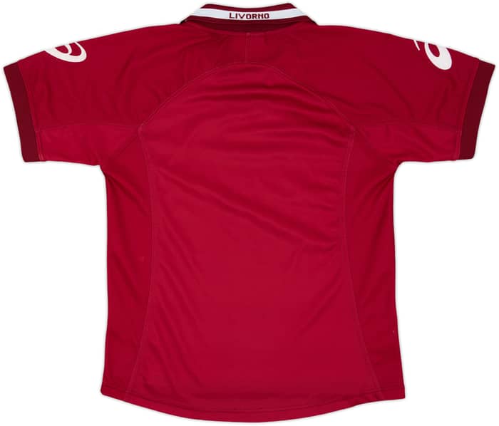 2002-03 Livorno Signed Home Shirt - 8/10 - (L.Boys)