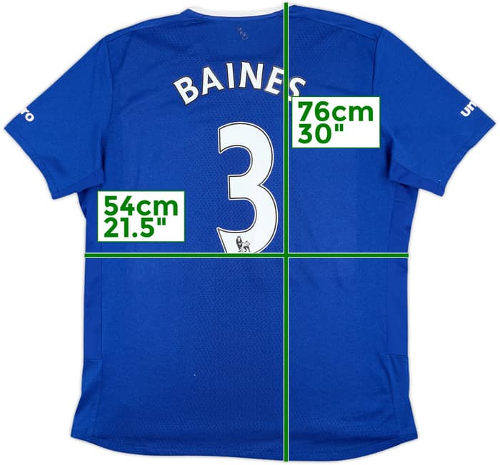 2015-16 Everton Home Shirt Baines #3 - 7/10 - (XL)