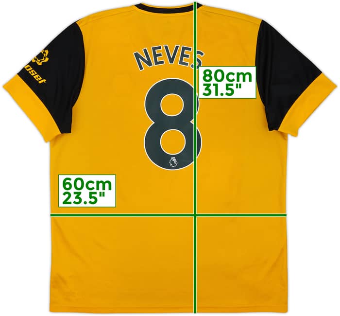 2020-21 Wolves Home Shirt Neves #8 - 7/10 - (XL)