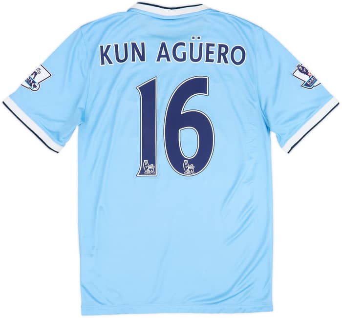 2013-14 Manchester City Home Shirt Kun Aguero #16 - 6/10 - (S)