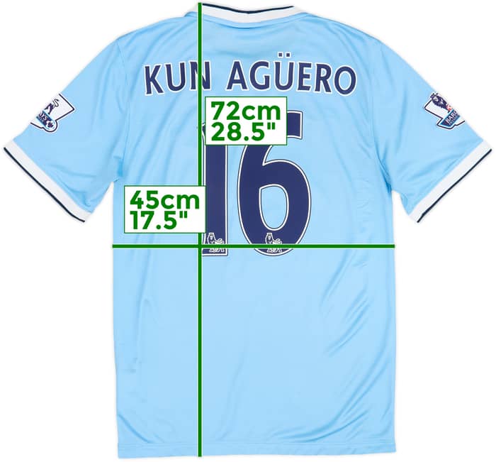 2013-14 Manchester City Home Shirt Kun Aguero #16 - 6/10 - (S)