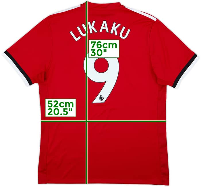 2017-18 Manchester United Home Shirt Lukaku #9 - 8/10 - (L)