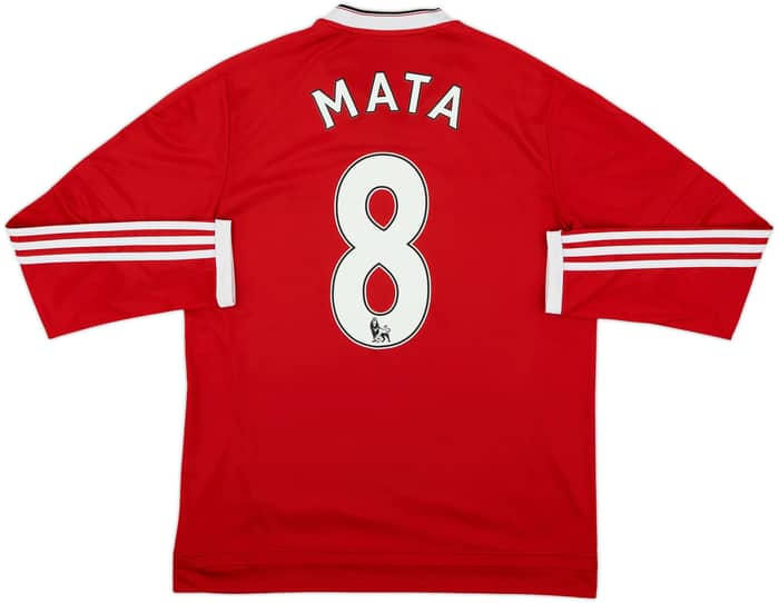 2015-16 Manchester United Home L/S Shirt Mata #8 - 9/10 - (L)