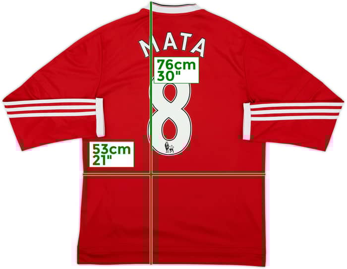 2015-16 Manchester United Home L/S Shirt Mata #8 - 9/10 - (L)