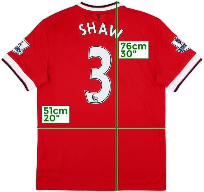 2014-15 Manchester United Home Shirt Shaw #3 - 8/10 - (M)