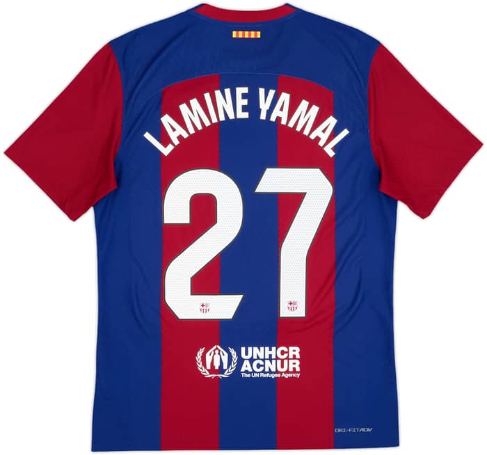 2023-24 Barcelona Authentic Home Shirt Lamine Yamal #27 - 9/10 - (M)
