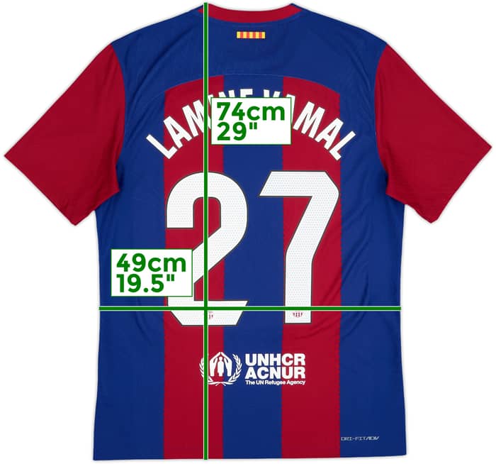 2023-24 Barcelona Authentic Home Shirt Lamine Yamal #27 - 9/10 - (M)