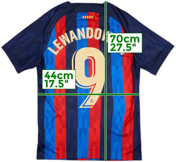 2022-23 Barcelona Home Shirt Lewandowski #9 - 9/10 - (S)