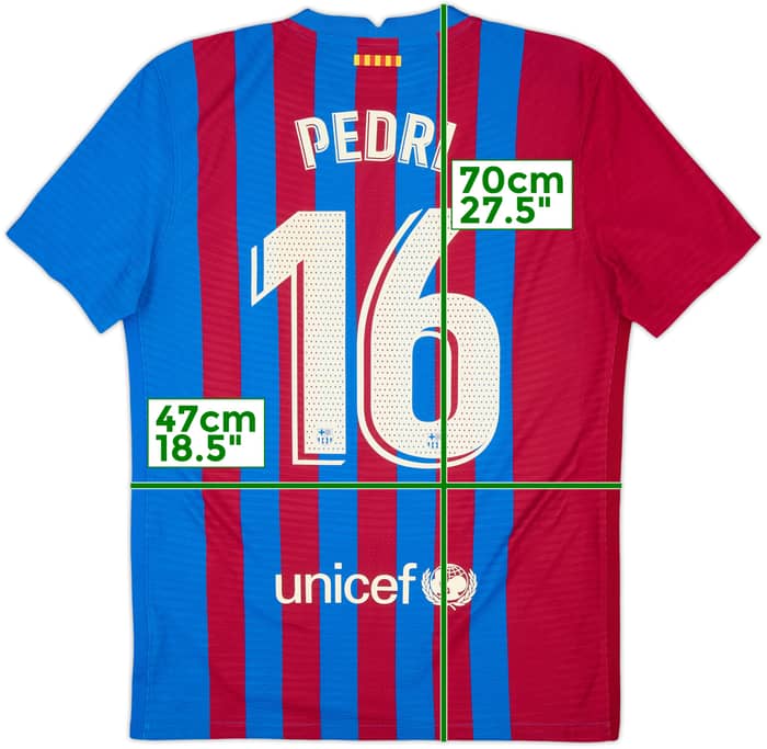 2021-22 Barcelona Authentic Home Shirt Pedri #16 - 9/10 - (M)