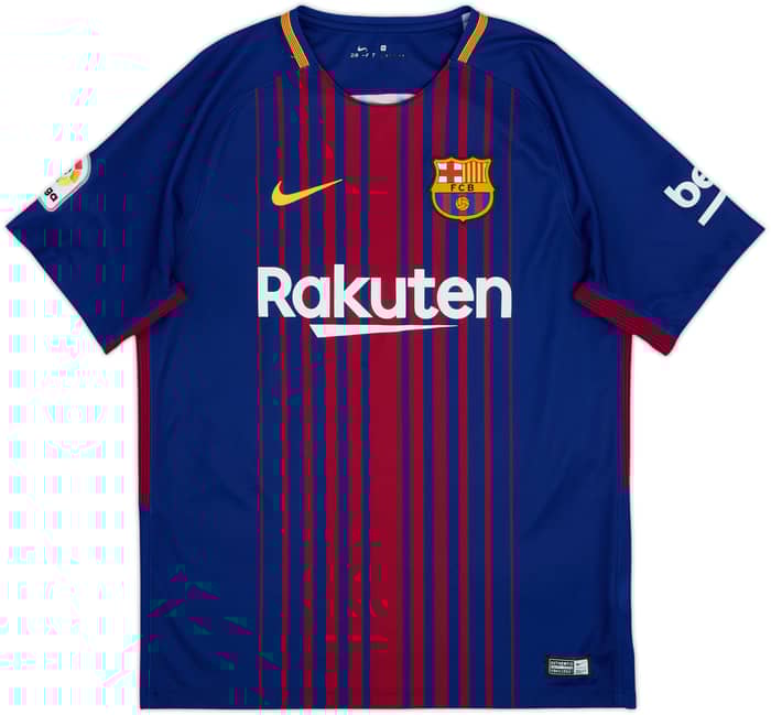 2017-18 Barcelona Home Shirt Suarez #9 - 9/10 - (M)