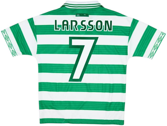 1997-99 Celtic Home Shirt Larsson #7 - 8/10 - (Y)