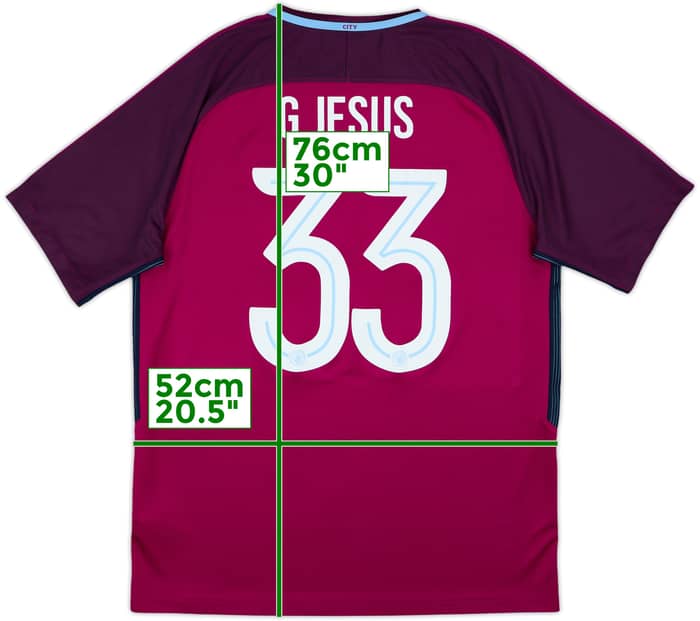 2017-18 Manchester City Away Shirt G.Jesus #33 - 6/10 - (L)