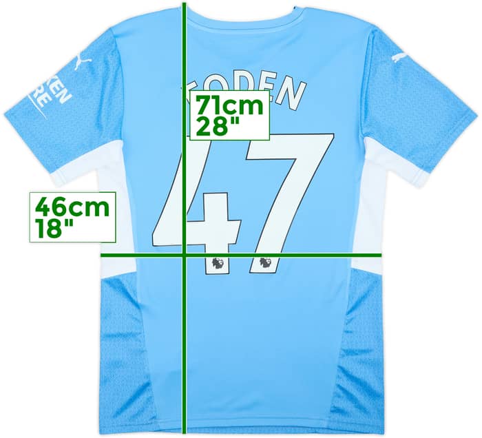 2021-22 Manchester City Home Shirt Foden #47 - 10/10 - (S)