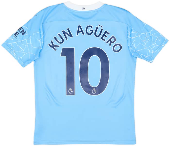 2020-21 Manchester City Home Shirt Kun Aguero #10 - 8/10 - (S)