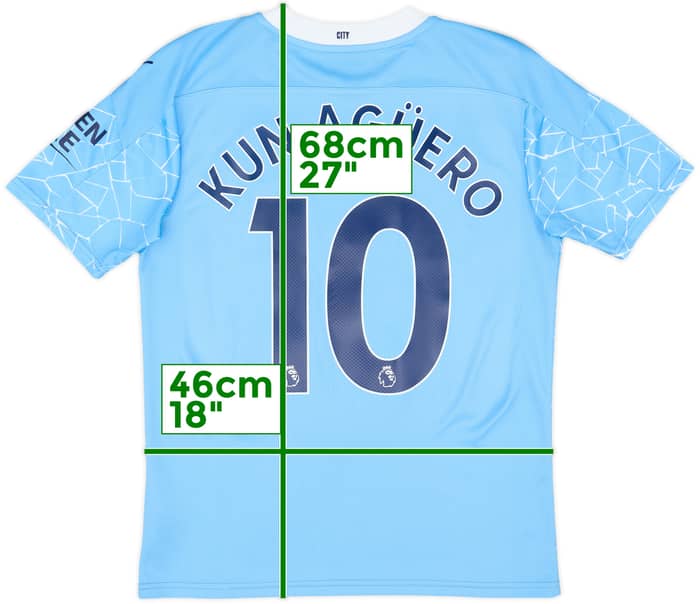 2020-21 Manchester City Home Shirt Kun Aguero #10 - 8/10 - (S)
