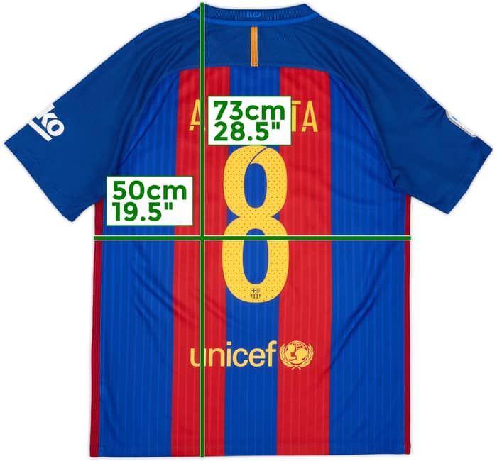 Camiseta de local del Barcelona 2016-17 A.Iniesta #8 - 10/10 - (M)