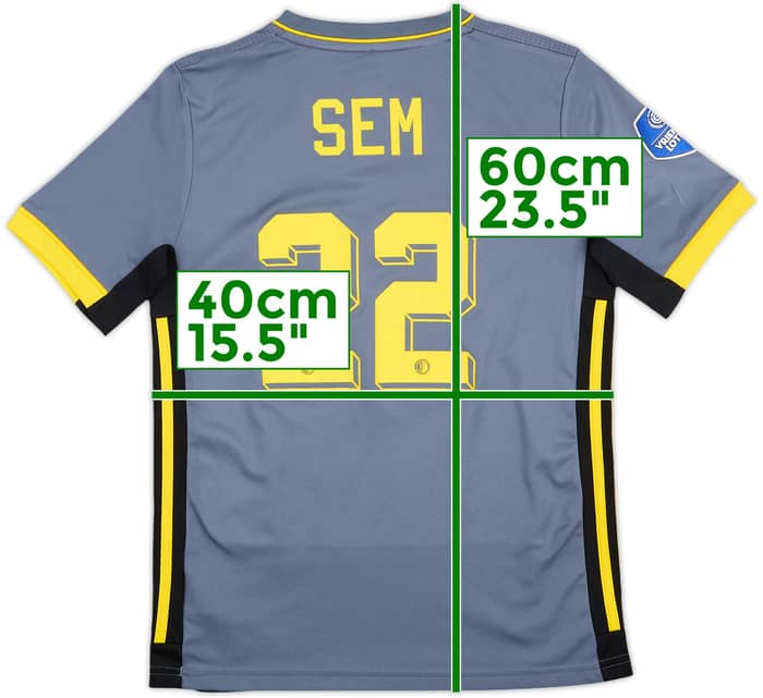 Camiseta de visitante del Feyenoord 2021-22 Sem #22 - 8/10 - (Niños M)