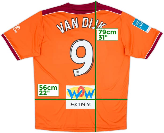 2009-11 Brisbane Roar Home Shirt Van Dijk #9 - 8/10 - (L)