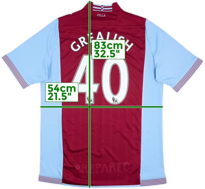 2013-14 Aston Villa Camiseta Local Grealish #40 - 8/10 - (XL)
