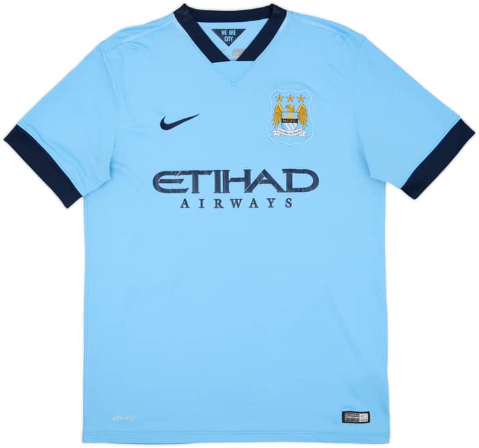 2014-15 Manchester City Home Shirt Kun Aguero #16 - 7/10 - (L)