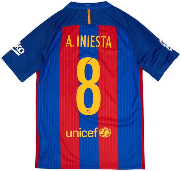 2016-17 Barcelona Home Shirt A.Iniesta #8 - 8/10 - (S)