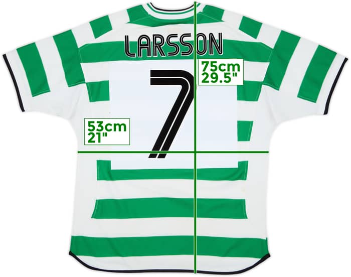 2001-03 Celtic Home Shirt Larsson #7 - 7/10 - (L)