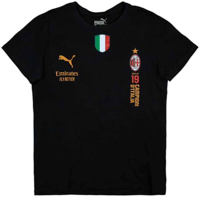 2021-22 AC Milan Puma Graphic Cotton Tee - 8/10 - (XL)