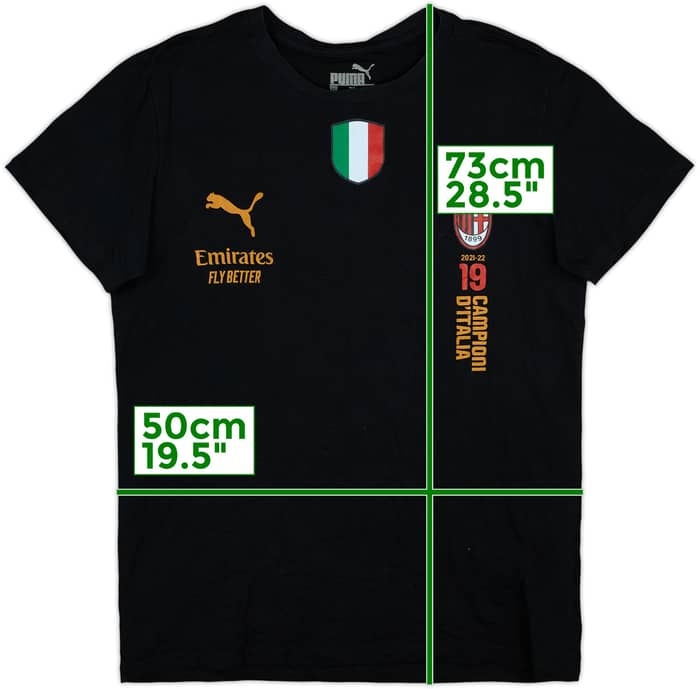 2021-22 AC Milan Puma Graphic Cotton Tee - 8/10 - (XL)