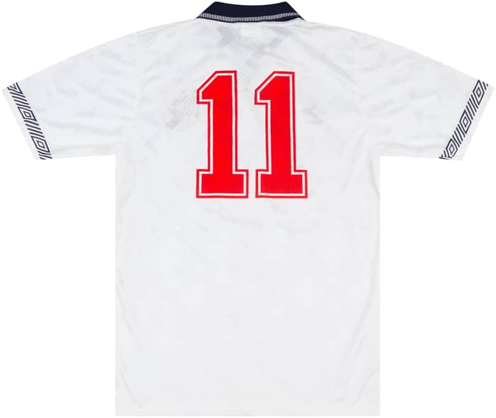 1990 England U-18 Match Issue Home Shirt #11 (McManaman)