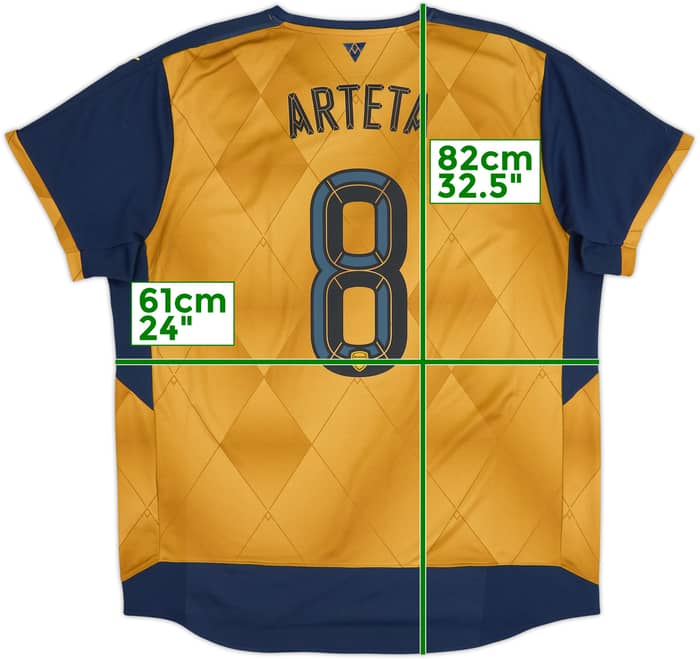 2015-16 Arsenal Away Shirt Arteta #8 - 6/10 - (XXL)